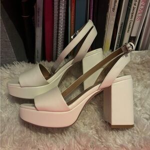 Elegant White Platform Heels